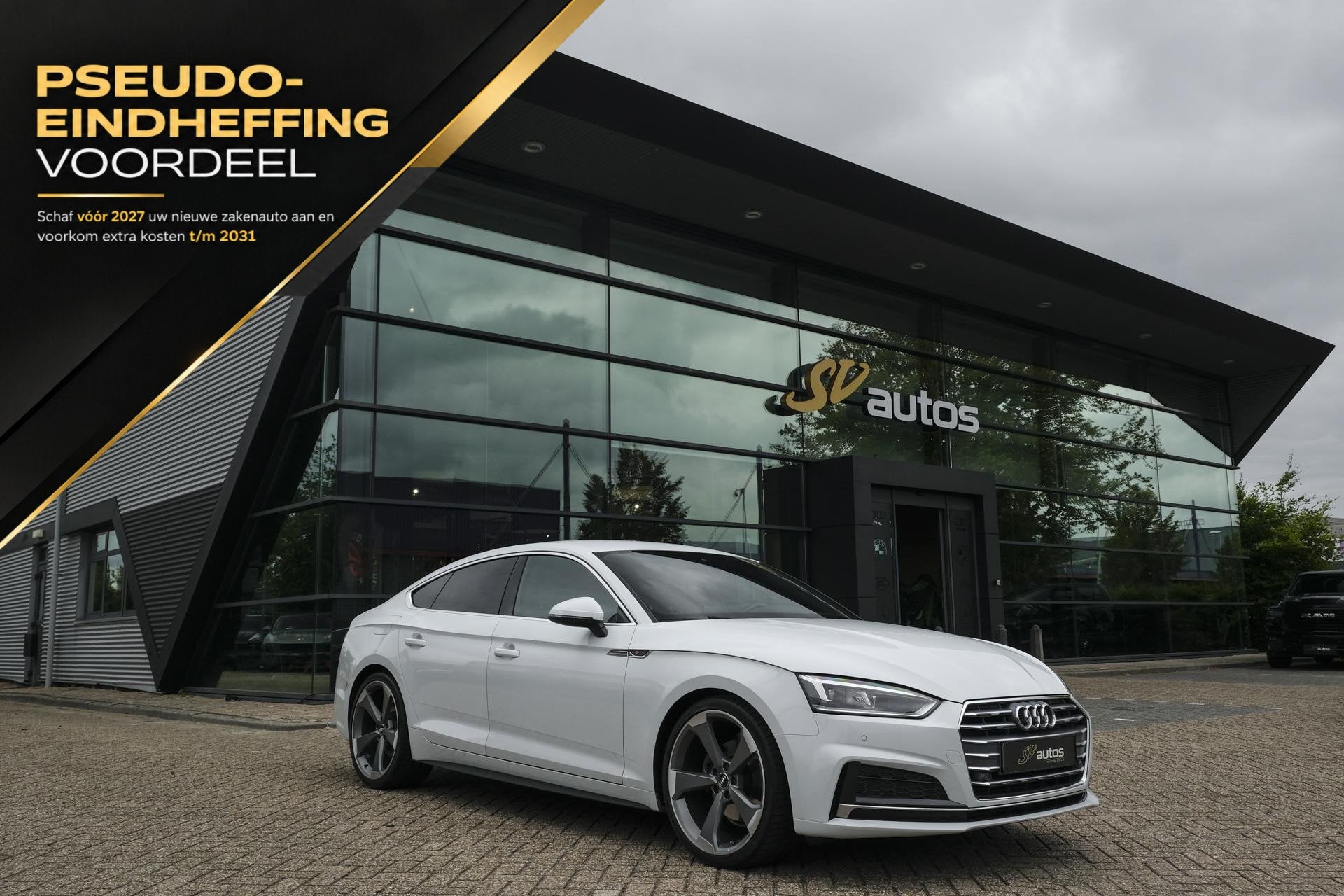 Audi A5 Sportback 2.0 TFSI 190pk S-line Carplay 20" LMV Roto, Auto's, Gebruikt, 1984 cc, Wit, Bedrijf