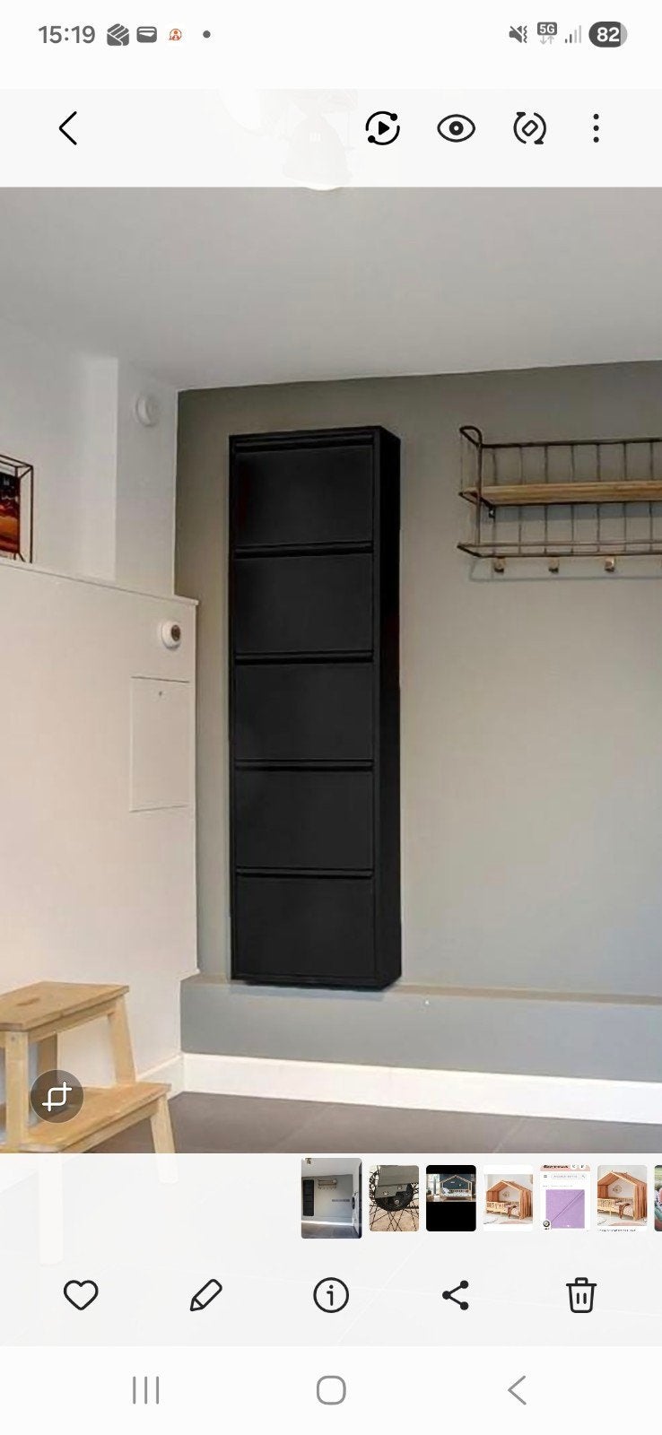 Spinder Design Billy Schoenenkast Zwart Metaal -  5 Vakken, Ophalen, Nieuw, Modern, Industrieel