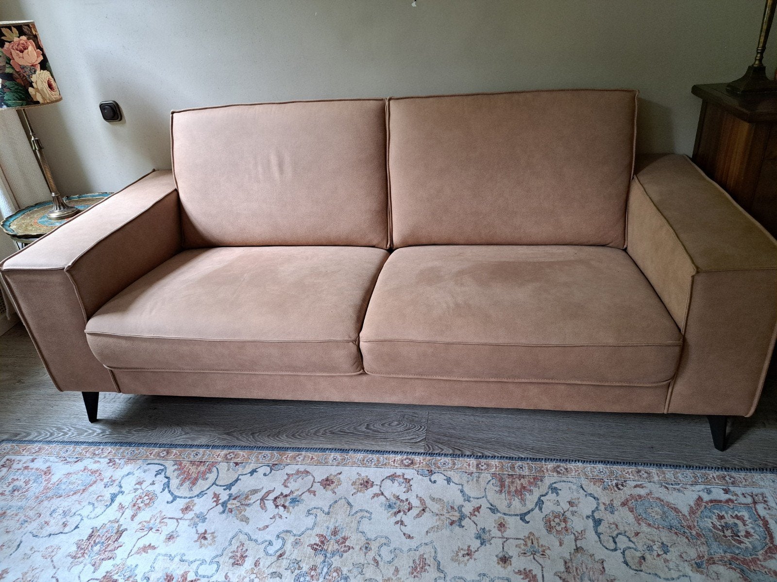 2.5 persoons bank 203 breed inclusief leuning, Ophalen, Gebruikt, Tweepersoons, 75 tot 100 cm