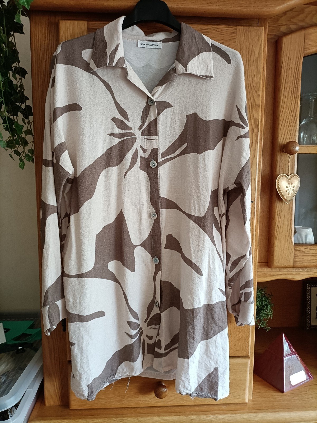 Lange blouse 1 maat, New Collection, Ophalen of Verzenden, Gedragen, Beige