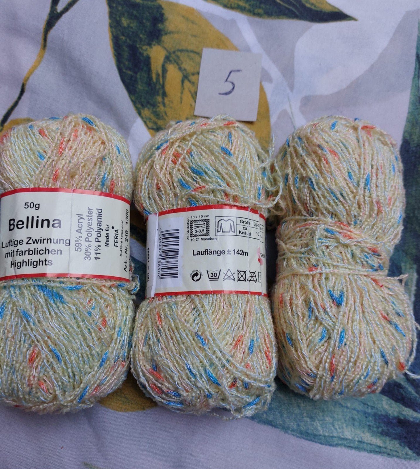 3 bollen wol geel gemêleerd (Bellina), Ophalen of Verzenden, Nieuw, Breien of Haken, Wol of Garen