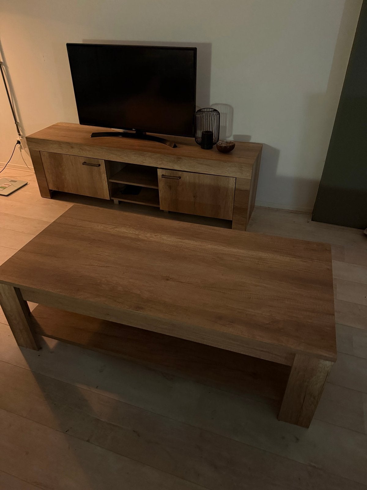 Leen Bakker Lidia salontafel - hout, z.g.a.n., Huis en Inrichting, Ophalen, 100 tot 150 cm, 50 tot 100 cm, Zo goed als nieuw