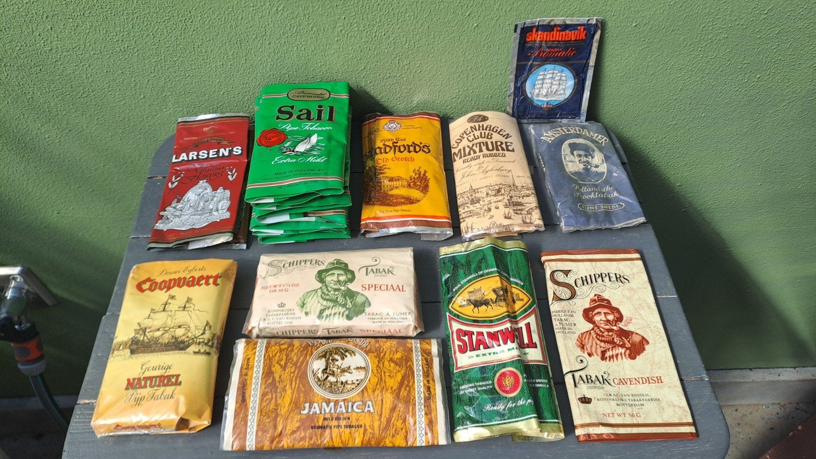 Collectie vintage verpakkingen tabak, Tabaksdoos of Verpakking, Gebruikt, Onbekend, Ophalen of Verzenden