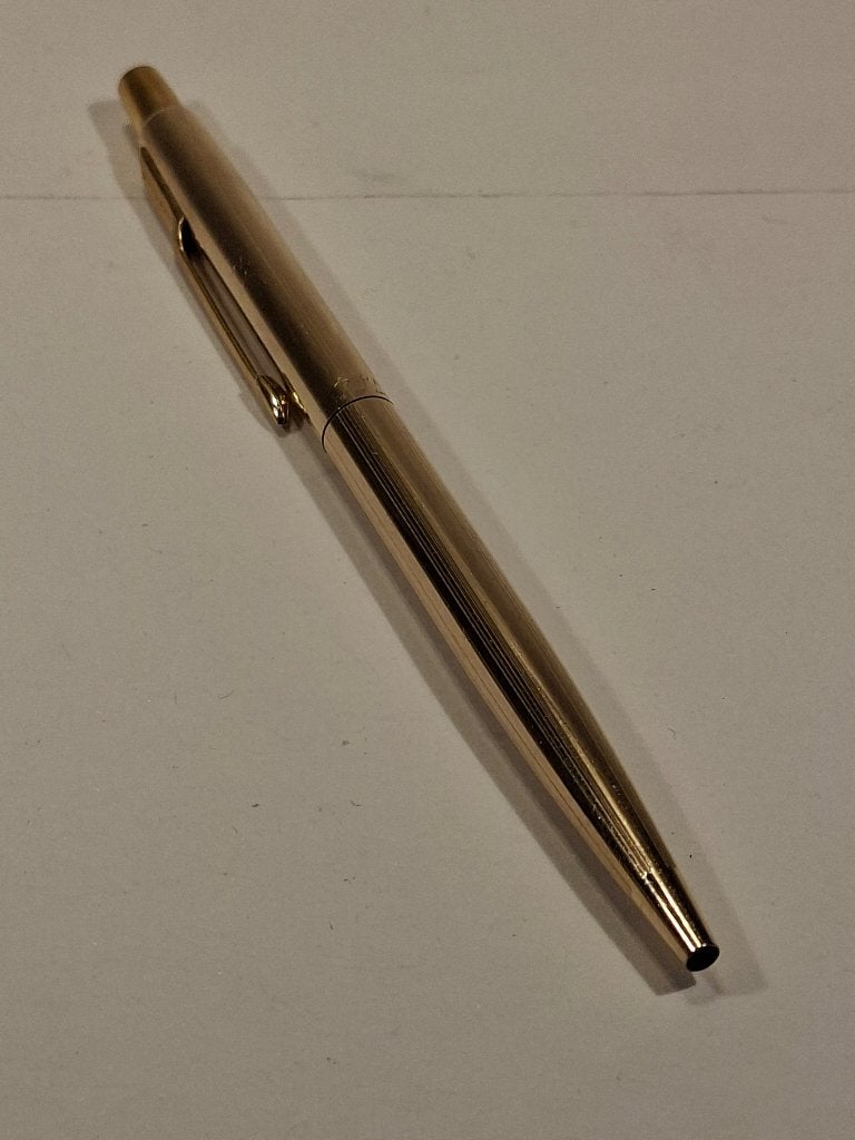 Parker 'gouden' ballpoint, Verzamelen, Pennenverzamelingen, Gebruikt, Ophalen of Verzenden, Met reclame, Parker