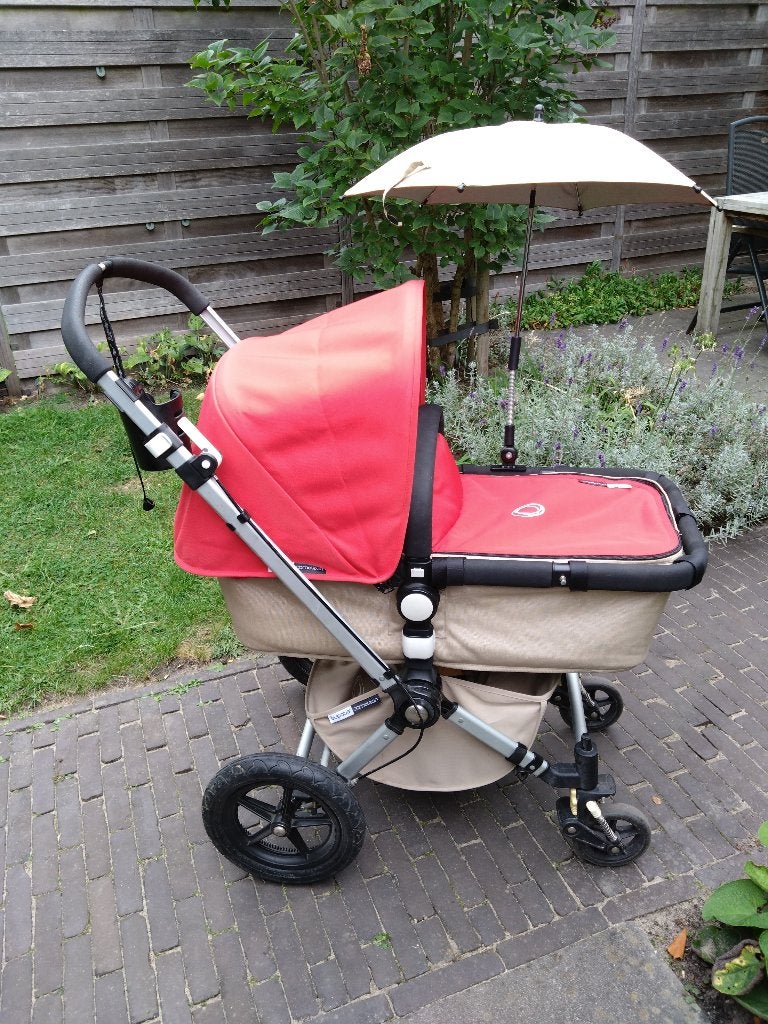 Bugaboo Cameleon kinderwagen – zand/rood, Ophalen, Bugaboo, Combiwagen, Gebruikt