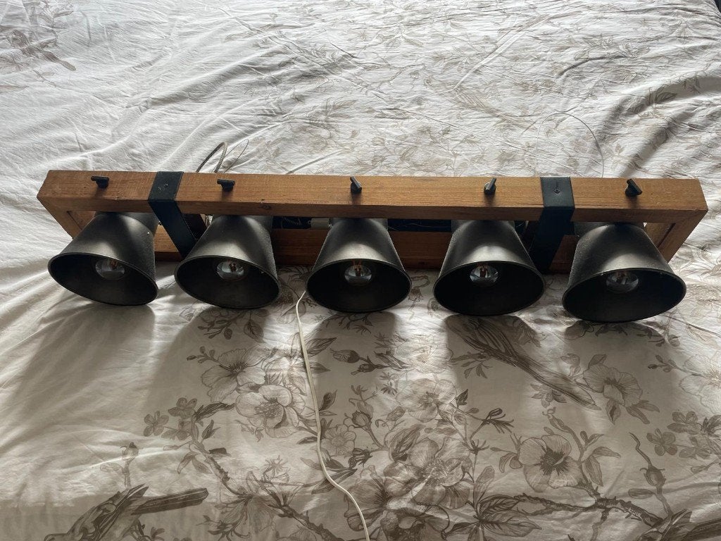 Brilliant Hanglamp Decca 5, Ophalen, Gebruikt, Hout, E27 (groot)