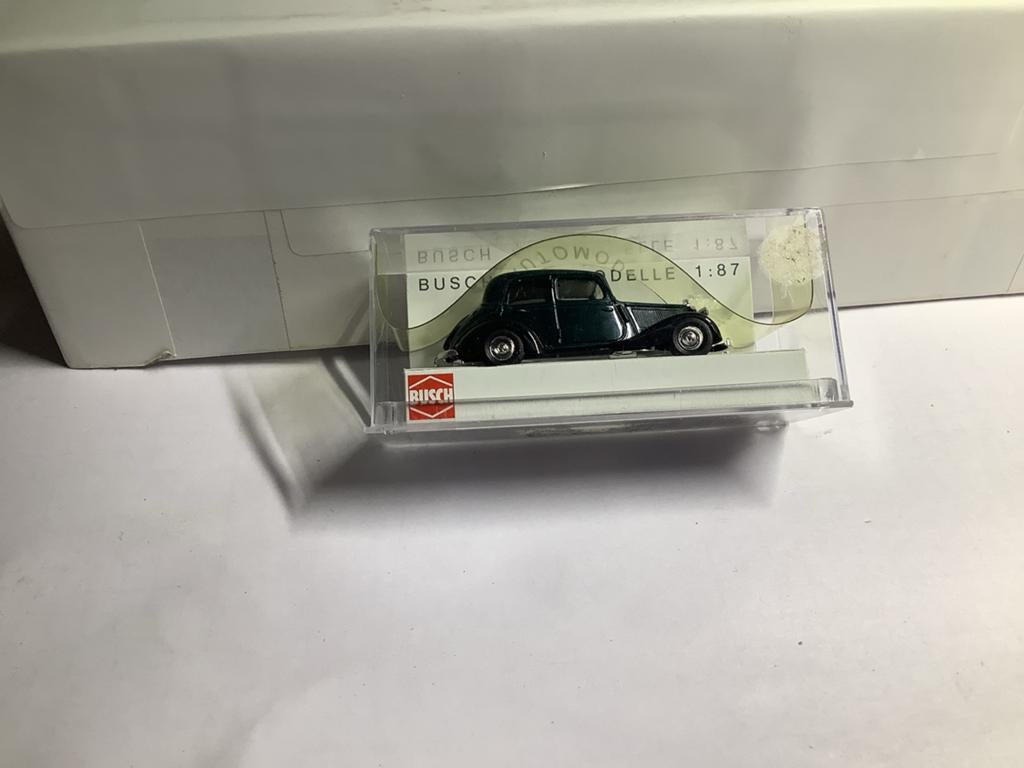Busch donkergroen Oldtimer Mercedes 170V Modelauto 1:87, Ophalen of Verzenden, Nieuw, Auto