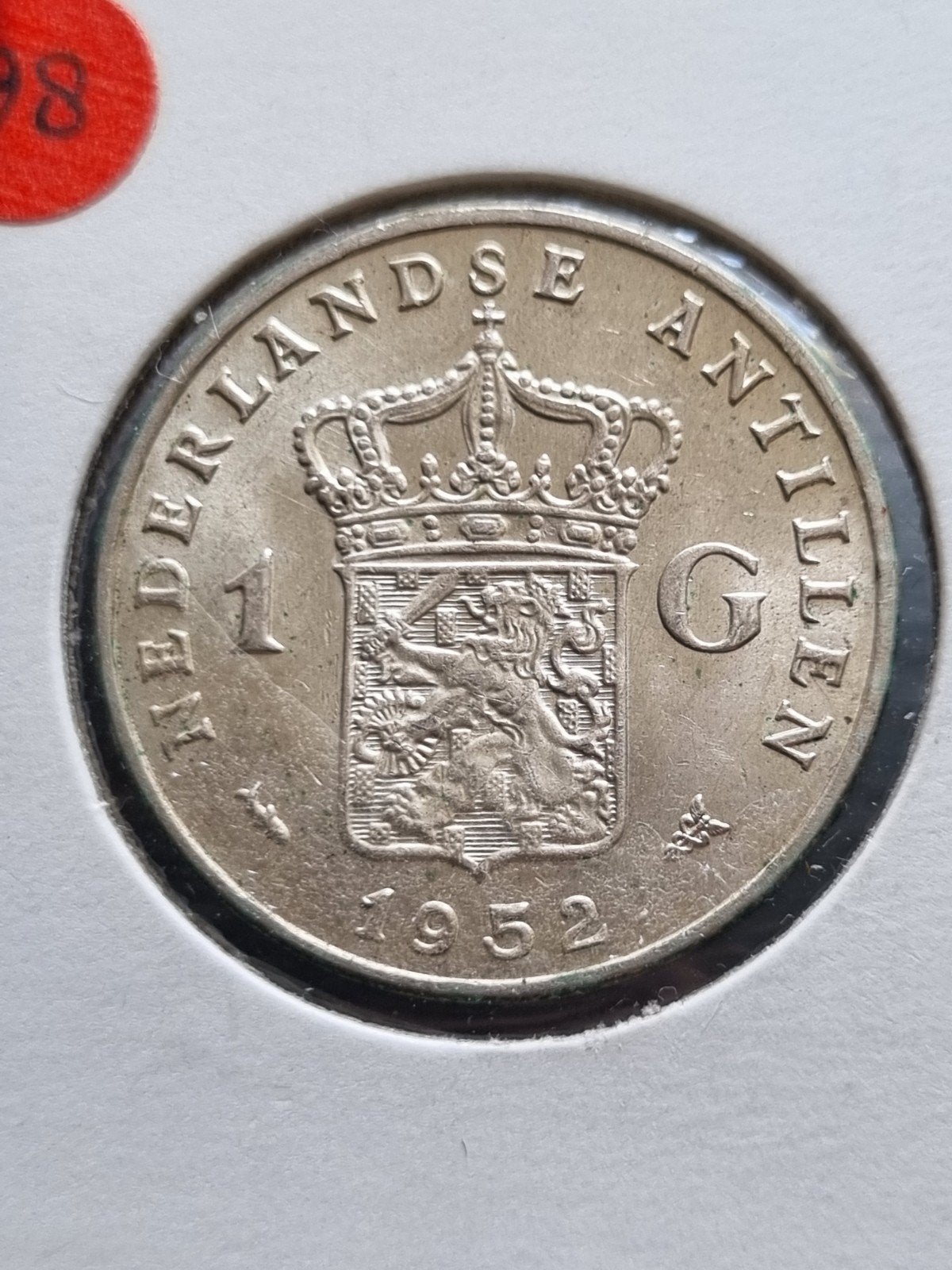 1 gulden 1952 nl antillen, Postzegels en Munten, Munten | Nederland, Ophalen of Verzenden, Koningin Juliana, 1 gulden, Zilver