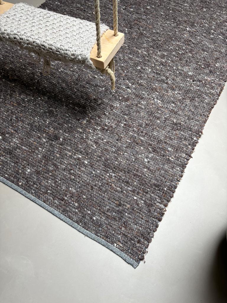 Mooi warm bruin/grijs wollen vloerkleed 160*240, Ophalen, Grijs, 150 tot 200 cm, 200 cm of meer