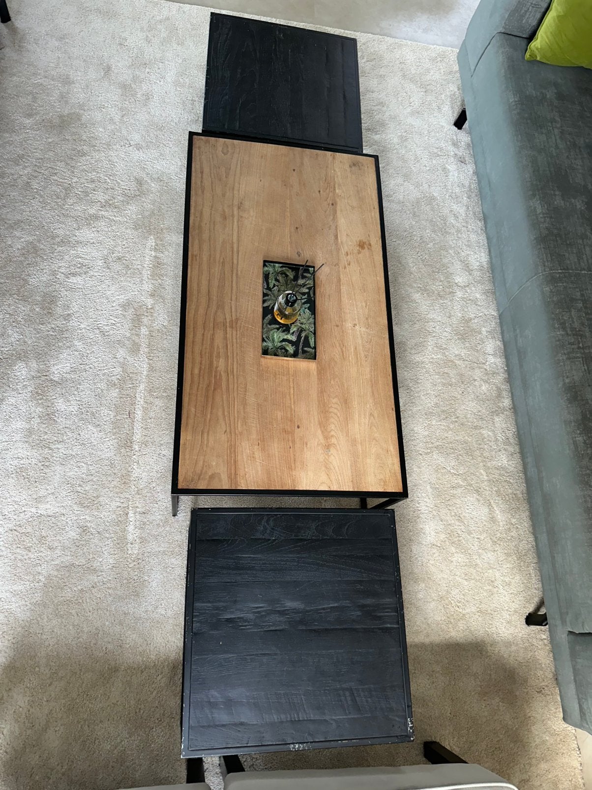 Mooie houten salontafel, Ophalen, Zo goed als nieuw, Rond, 50 tot 100 cm