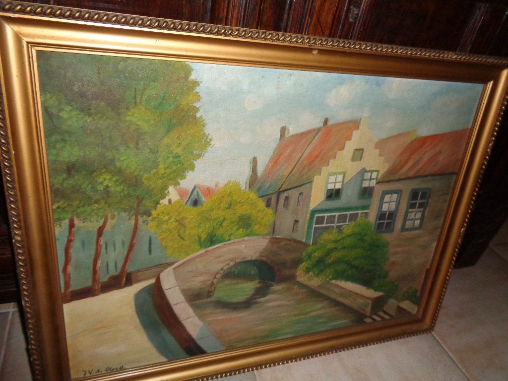 *J.v.d.Steen (1929) -Mooie schilderij -Vermeld in PIRON, BAS, Antiek en Kunst, Kunst | Schilderijen | Klassiek, Ophalen of Verzenden