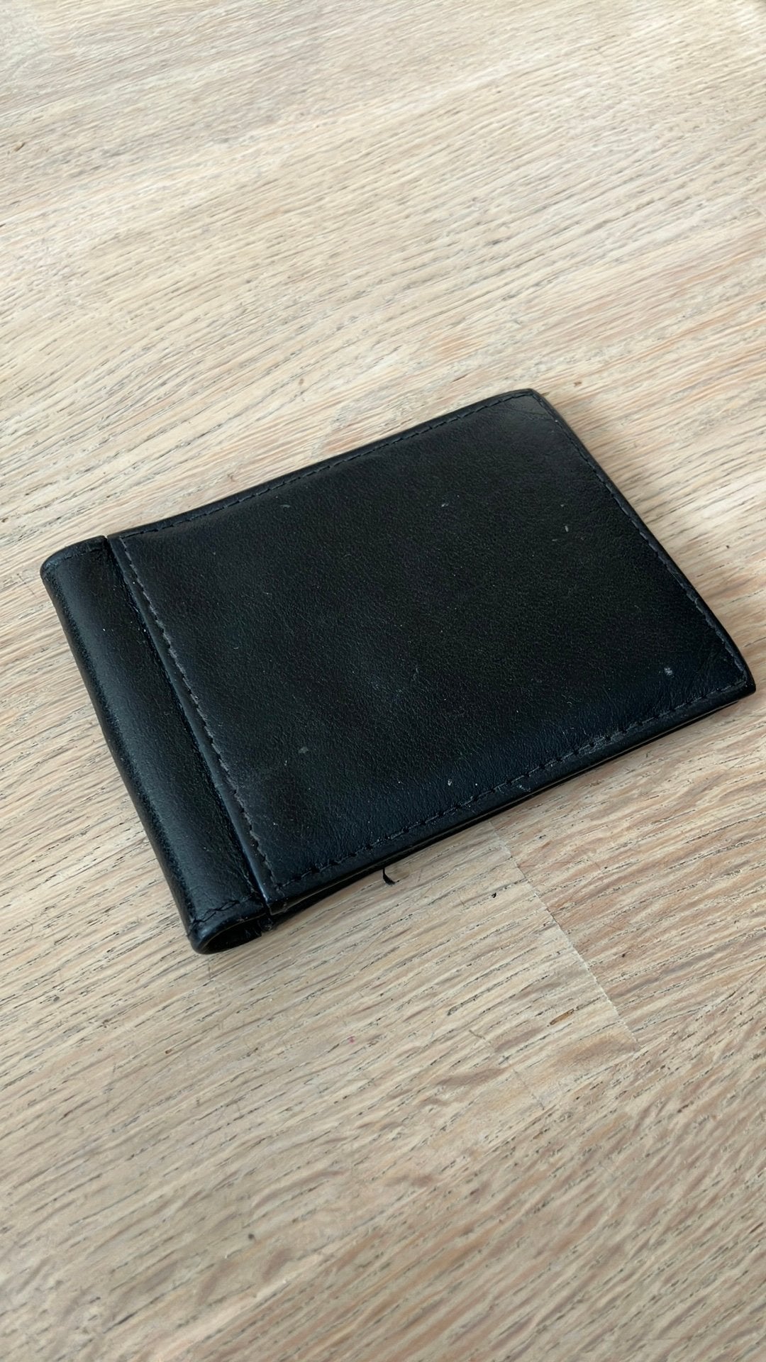 Kleine lederen pasjes houder, Ophalen of Verzenden, Gebruikt, Zwart