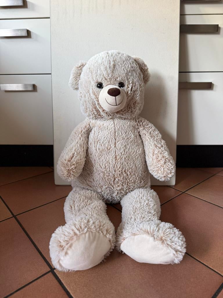 Grote Teddybeer - 1 Meter Hoog, Kinderen en Baby's, Speelgoed | Knuffels en Pluche, Ophalen, Beer, Zo goed als nieuw, Beige