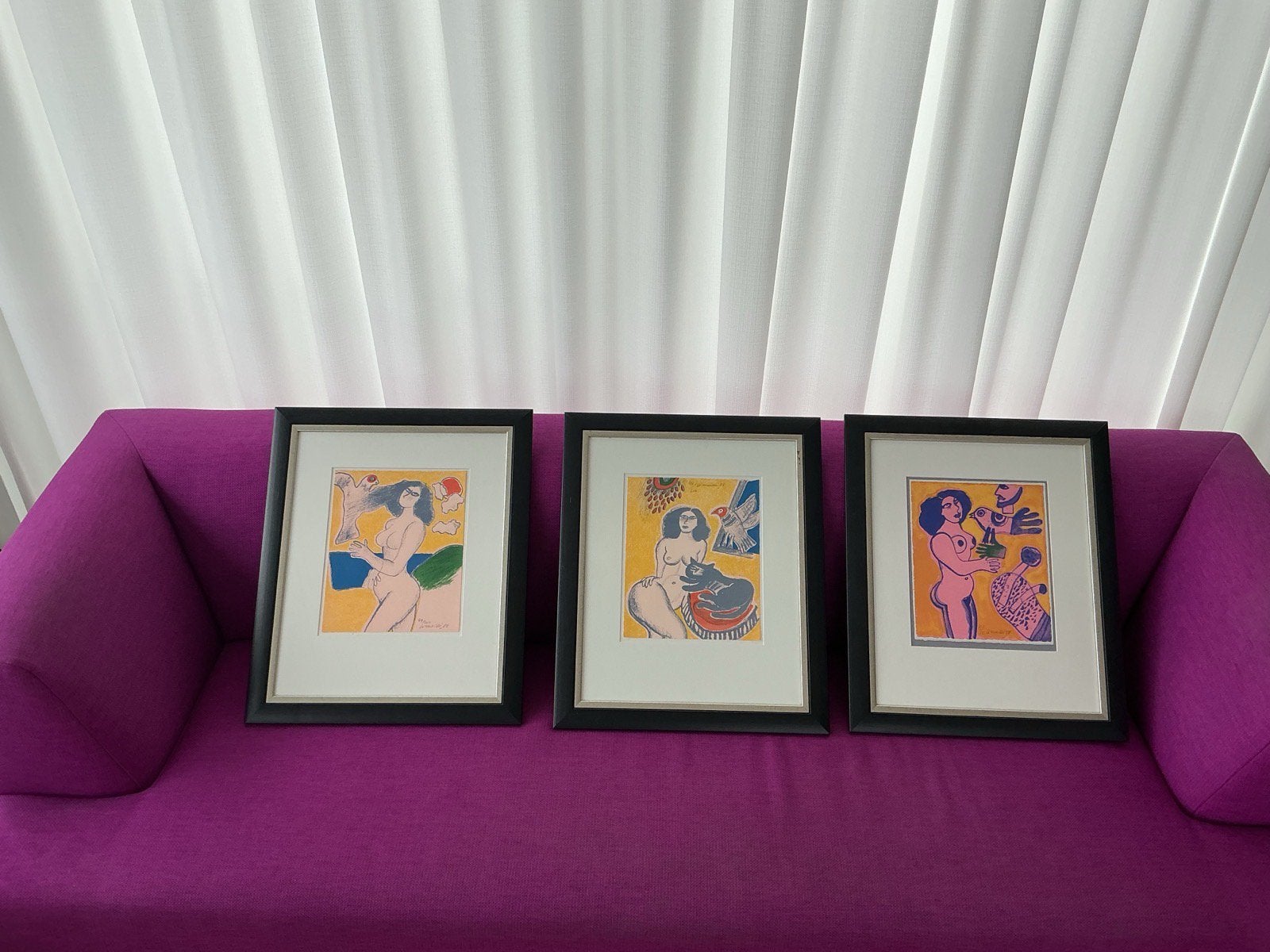 3 luik Corneille, Antiek en Kunst, Lithografie, Gesigneerd, Ophalen, Personages en Fantasiefiguren