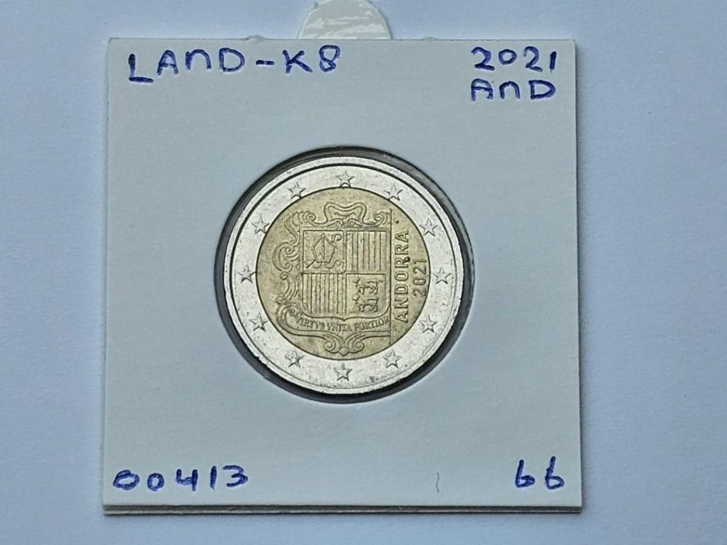 2-euromunt Andorra (AND) 2021 Koers LAND-K8, Ophalen of Verzenden, Overige landen, 2 euro, Losse munt