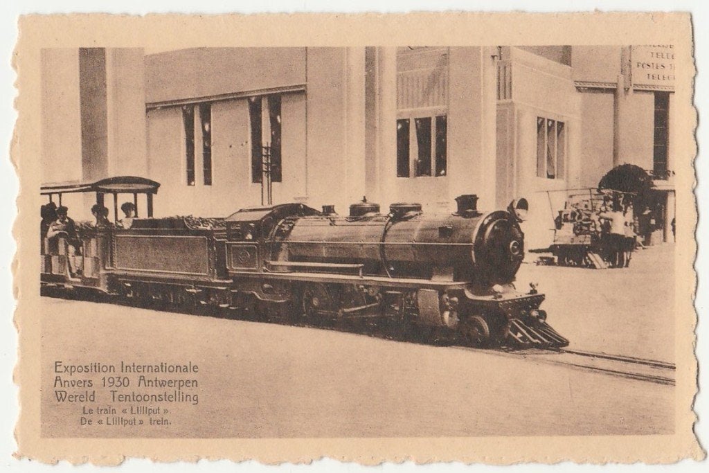 Miniatuurtreinen.  1930.  Antwerpen.   De "Lilliput trein.", Verzenden, 1920 tot 1940, Ongelopen, Overige thema's
