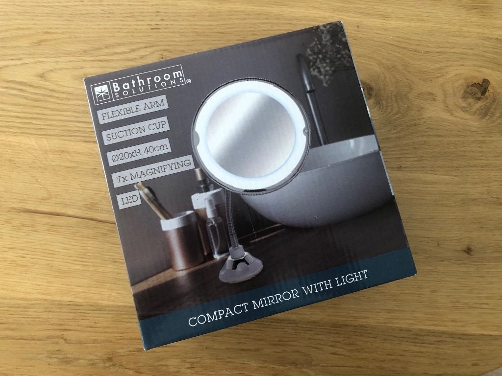 Compacte make-up-/scheerspiegel met LED-verlichting (Nieuw), Minder dan 50 cm, Overige typen, Nieuw, Ophalen of Verzenden