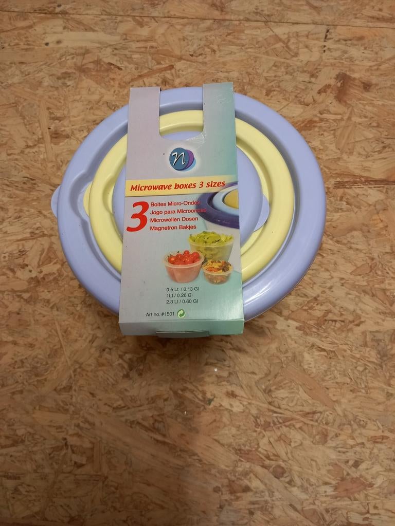 Magnetron Bakjes Set - 3 Maten nieuw, Ophalen of Verzenden, Nieuw, Crème, Bak of Kom