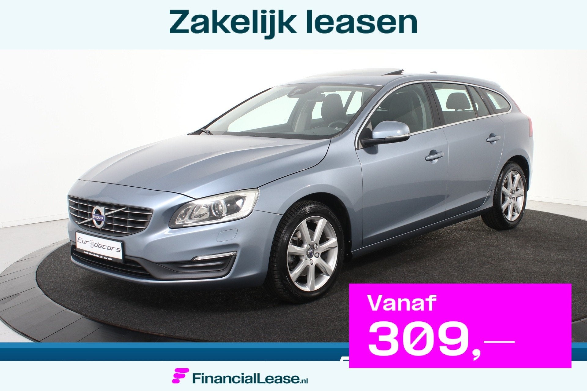 Volvo V60 1.5 T3 Polar+ *Leer*Navigatie*Schuifdak*Stoelverwa, 4 cilinders, Automatische klimaatregeling, Blauw, Leder en Stof