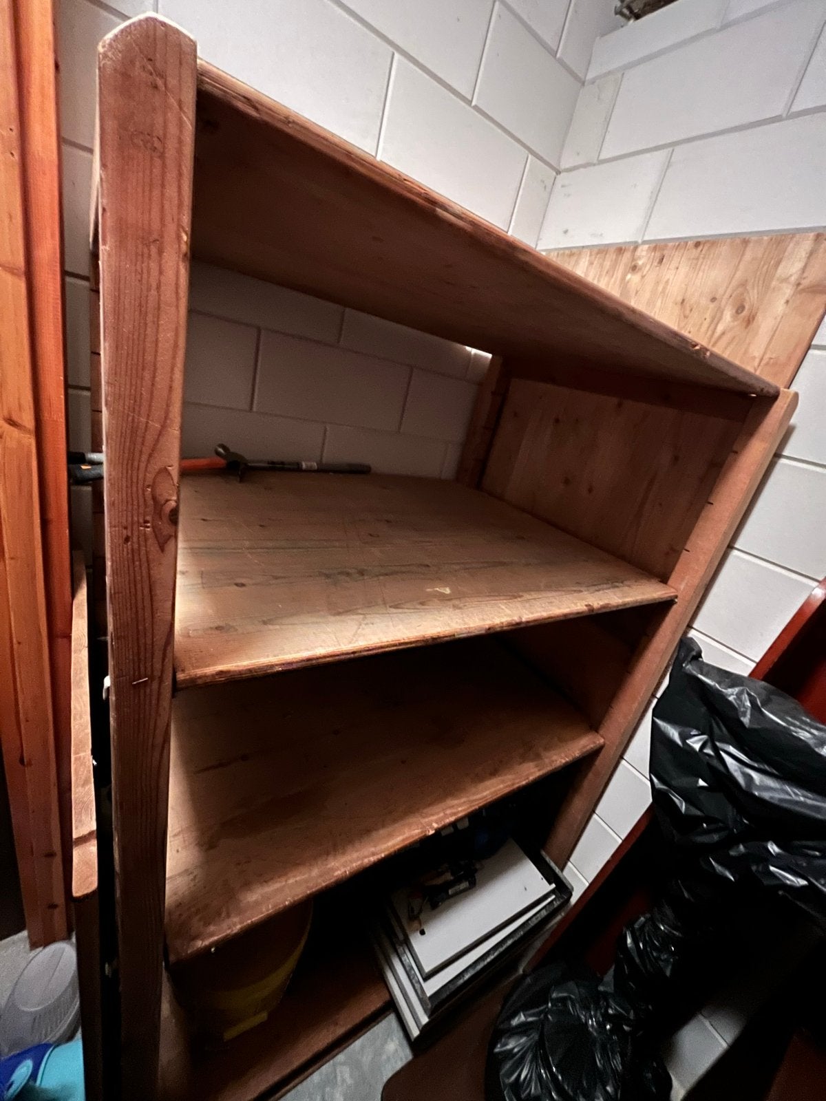 Diepe houten stelling Bruynzeel met extra planken, Huis en Inrichting, Ophalen, Gebruikt