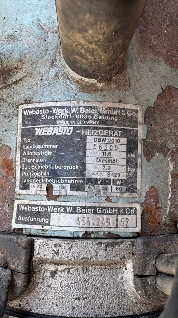 Webasto DBW 2010 Waterverwarmer met toebehoren, Auto-onderdelen, Airco en Verwarming, Ophalen of Verzenden, Gebruikt, Universele onderdelen