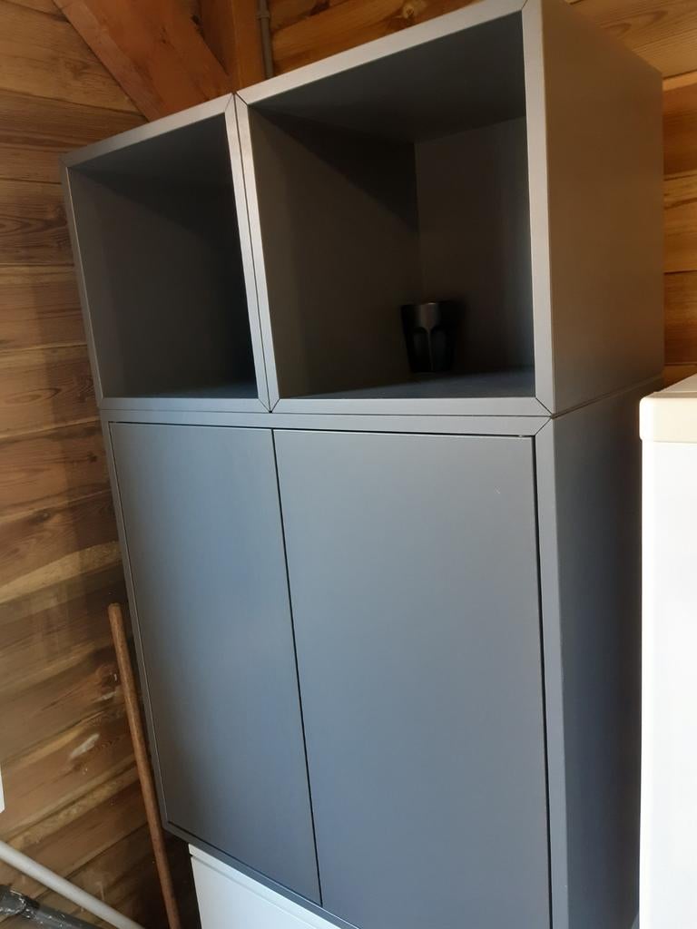 IKEA Kastje Grijs H70 B70 D35 cm met Koppelbare Kubussen, Ophalen, 50 tot 100 cm, Minder dan 100 cm, 25 tot 50 cm