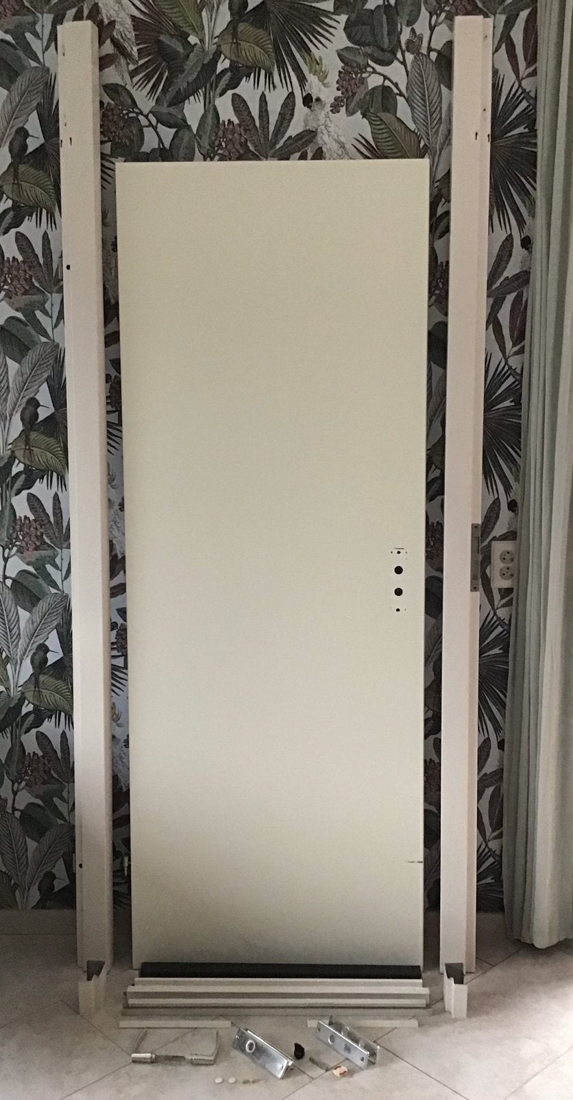 Stalen binnen kozijn + deur (br73cmxh201,5cm links draaiend), Ophalen, Gebruikt, Minder dan 80 cm, Binnendeur
