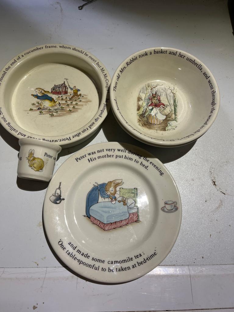 Vintage Wedgwood Peter Rabbit servies set, Ophalen