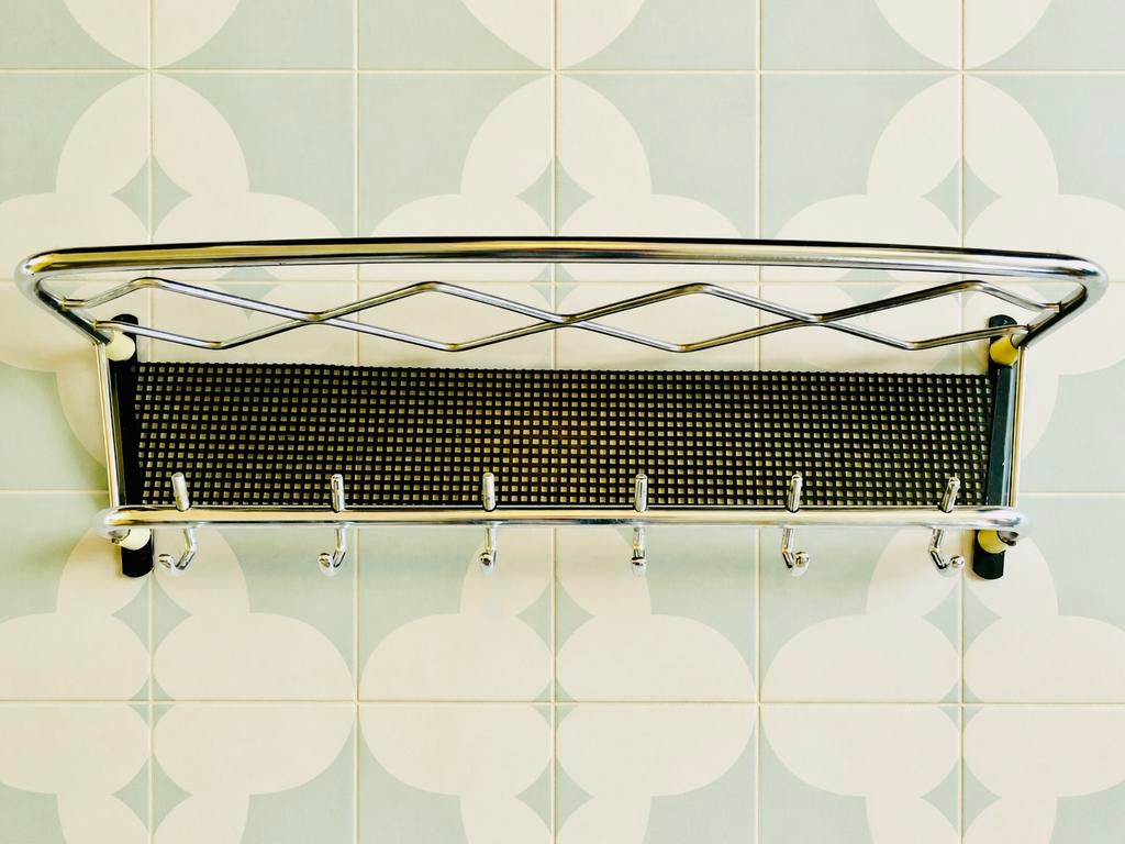 Franse atomic wandkapstok, jaren 40/50, Wandkapstok, Ophalen of Verzenden, Zo goed als nieuw, Minder dan 100 cm