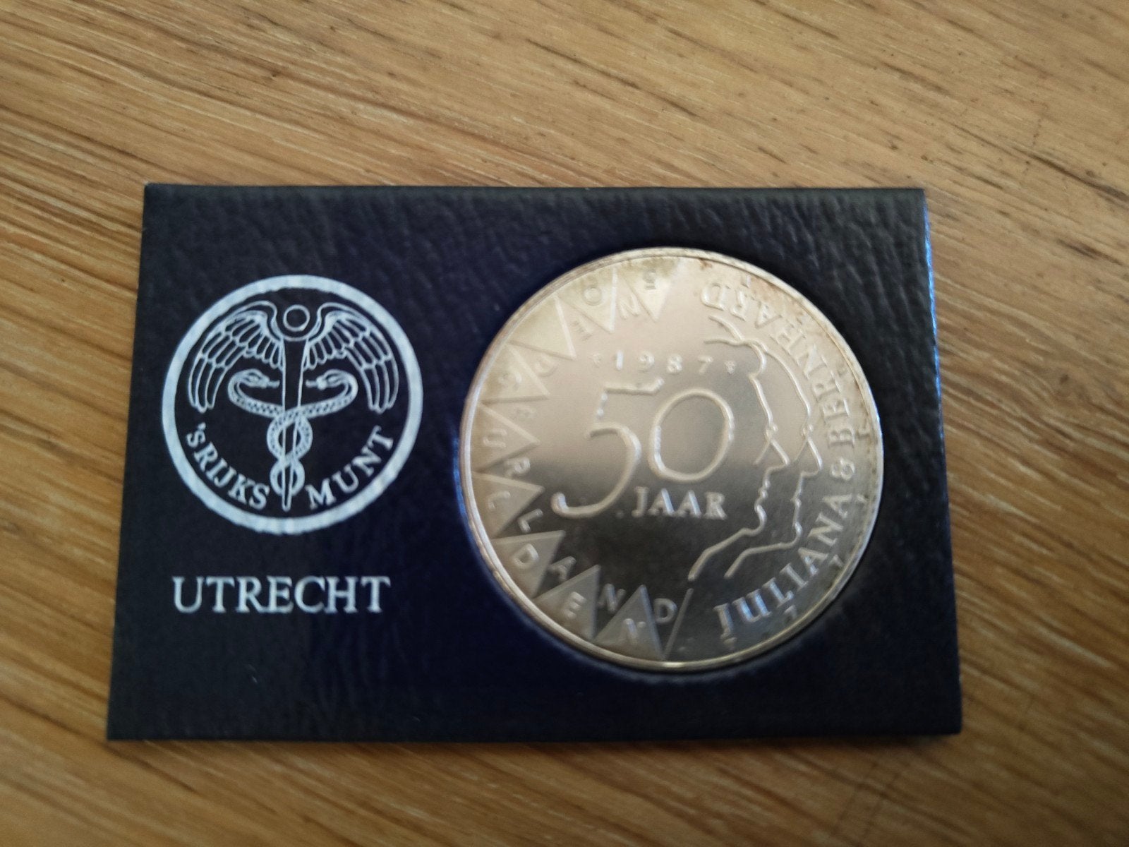 Zilveren 50 Gulden Munt 1987 Juliana & Bernhard, Koningin Juliana, Ophalen of Verzenden, Losse munt, Geboorte of Huwelijk