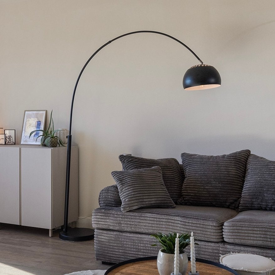 Zuiver Metal Bow Vloerlamp Booglamp Zwart Metaal, Ophalen, Zo goed als nieuw, Metaal, 150 tot 200 cm