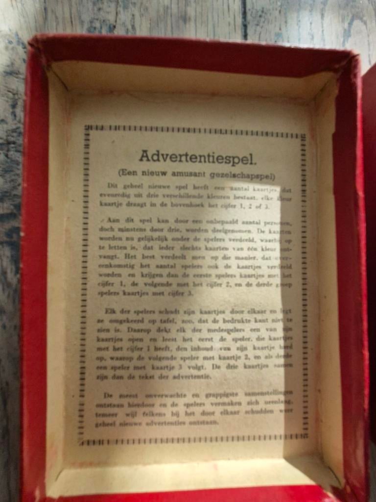 Vintage Advertentiespel - Uniek Gezelschapsspel, Drie of vier spelers, Ophalen, Gebruikt, Onbekend