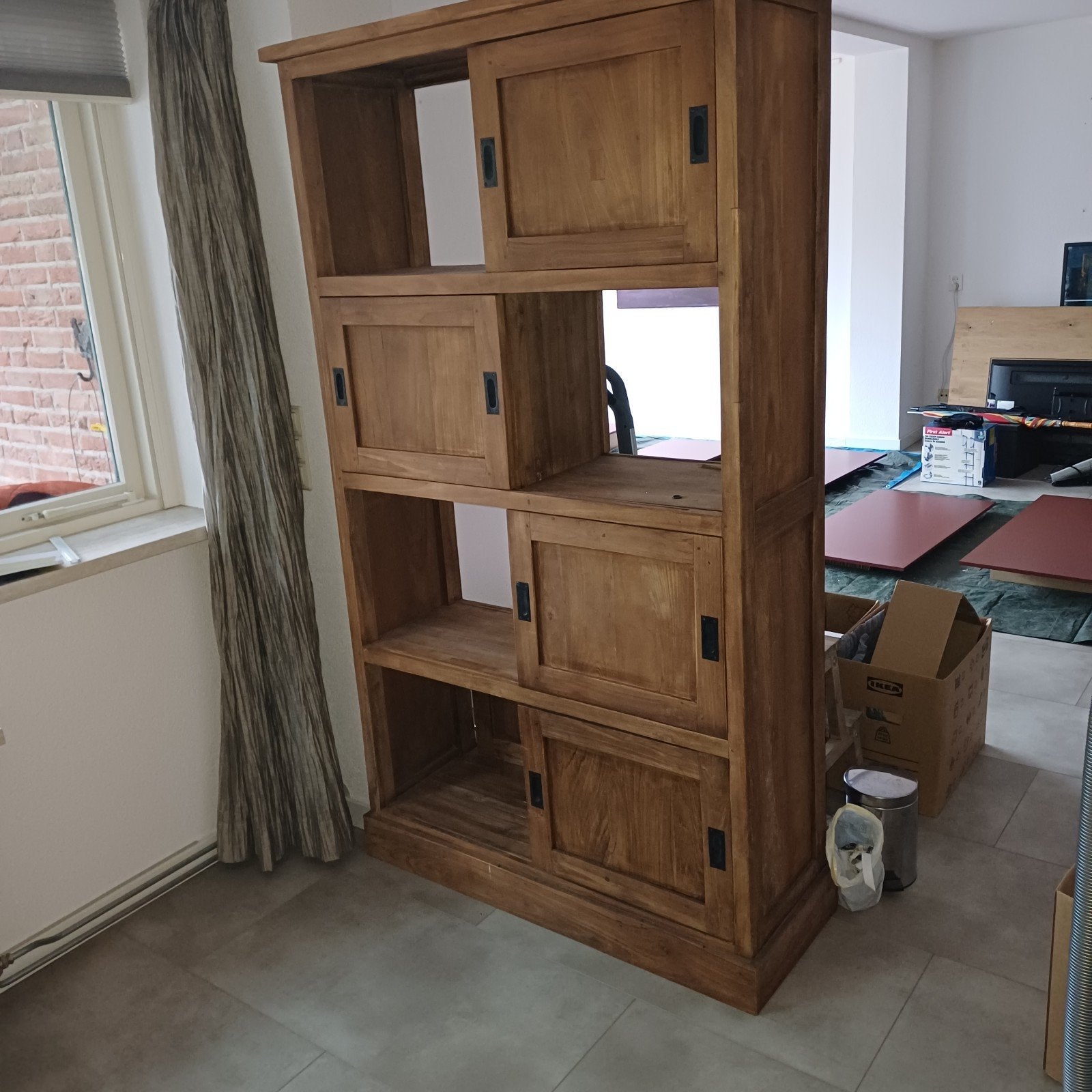 roomdivider van mooi donker hout, Antiek en Kunst, Ophalen