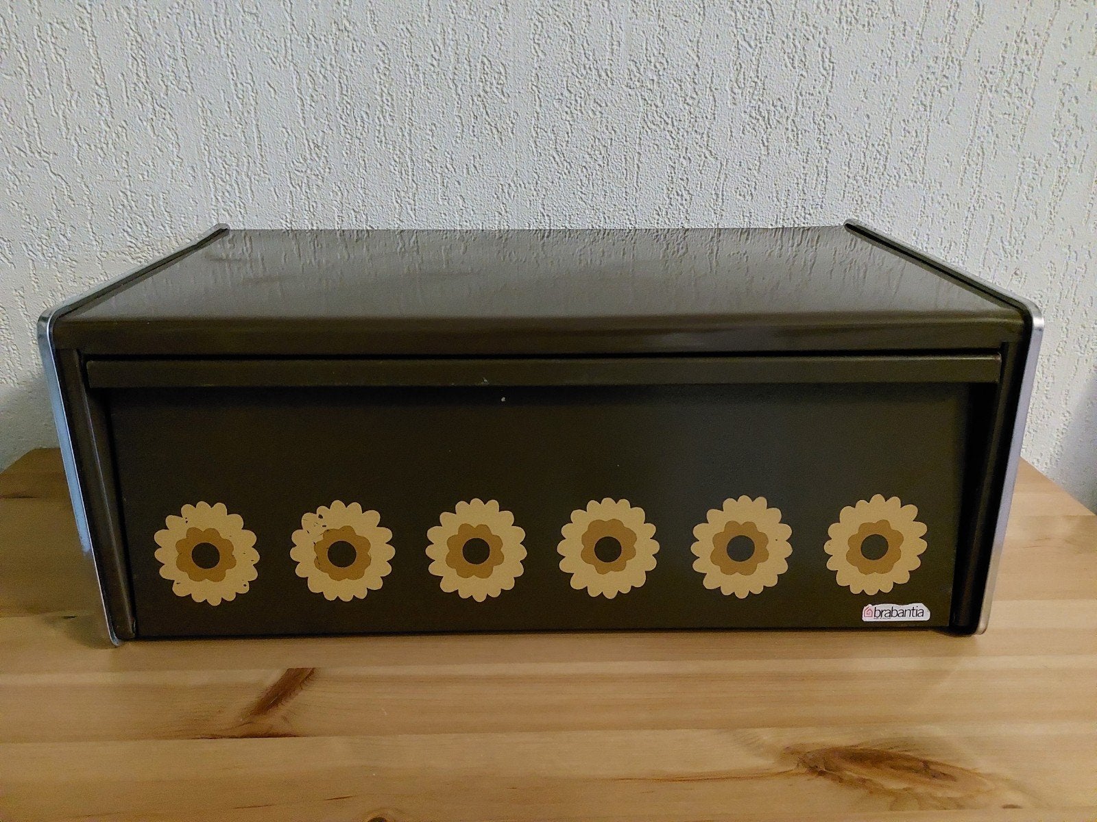Vintage retro Brabantia broodtrommel Patrice Bruin Geel, Overige materialen, Overige merken, Overige typen, Ophalen of Verzenden