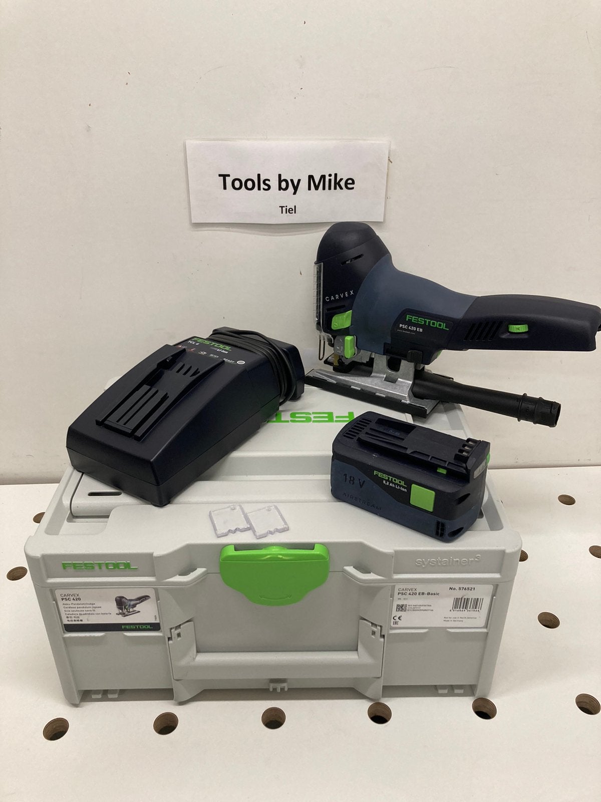 Festool psc420eb accu decoupeerzaag set (nieuwstaat), Ophalen, Zo goed als nieuw, Minder dan 600 watt, Vlakschuurmachine