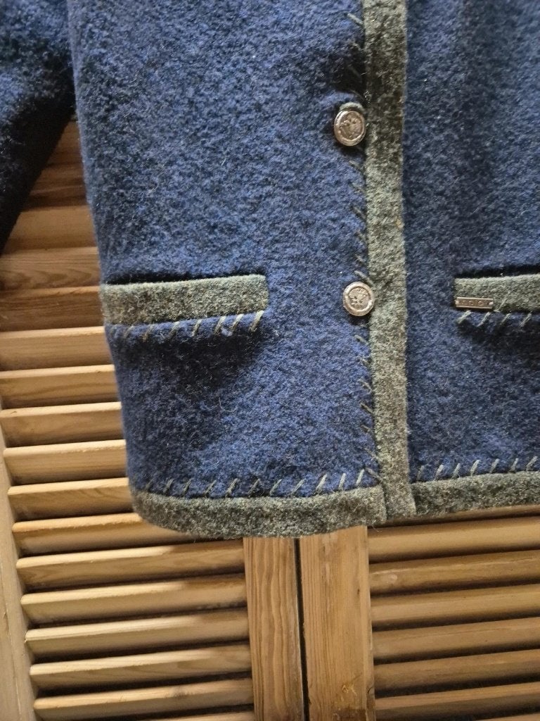 Mooi wollen  jas, Maat 38/40 (M), SOLO, Blauw, Djt@dejuistetoon.eu