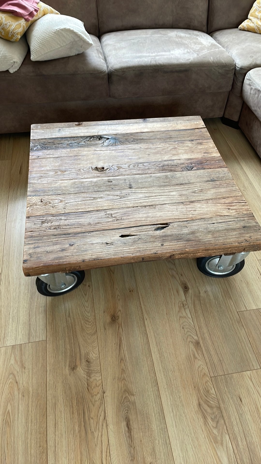 Houten Tafel 90 x 90 cm, Huis en Inrichting, Tafels | Salontafels, Ophalen, 50 tot 100 cm, 50 tot 100 cm, Zo goed als nieuw