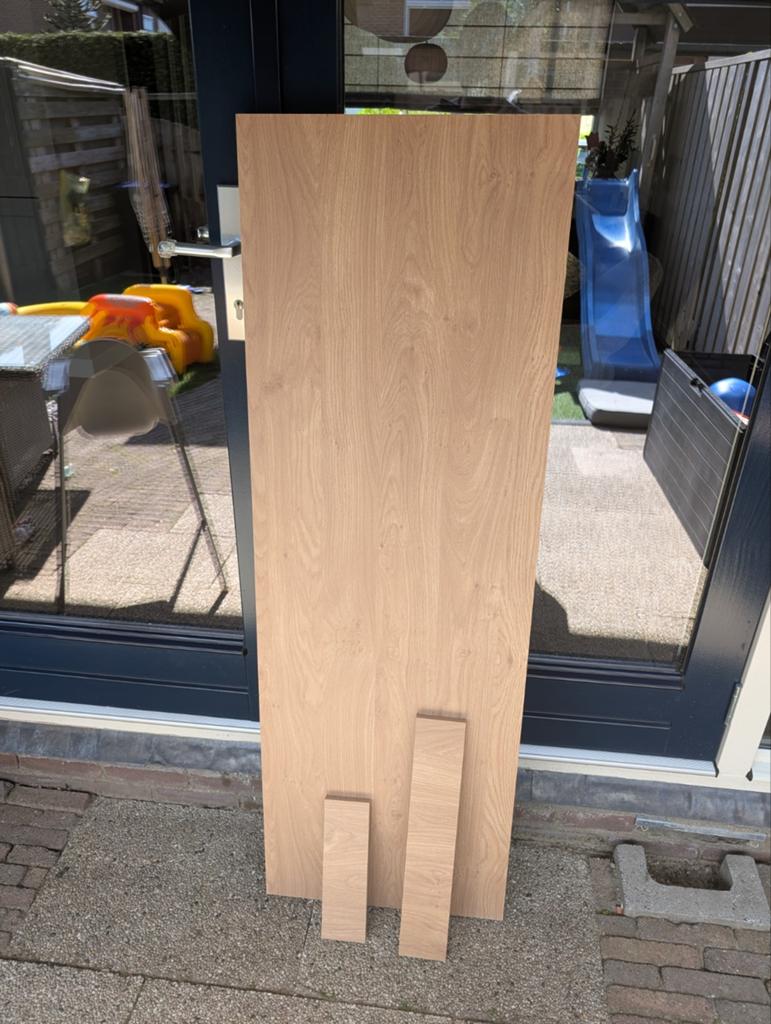 Grote Meubelpaneel eiken rustiek te koop (spaanplaat), Doe-het-zelf en Verbouw, Hout en Planken, Ophalen, Minder dan 25 mm, Eiken
