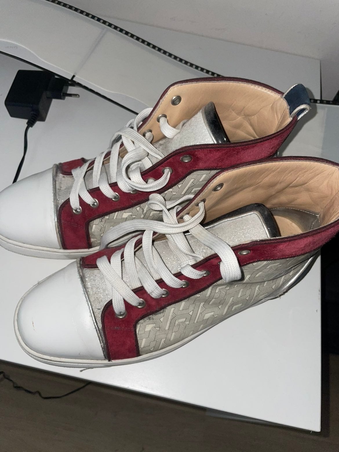 Christian Louboutin Louis Orlato High Top Sneakers, Kleding | Heren, Schoenen, Ophalen, Gedragen, Wit, Sneakers of Gympen