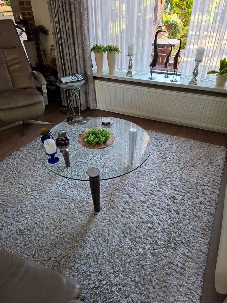Vloerkleed 200x200 cm creme kleurig, Huis en Inrichting, Stoffering | Tapijten en Kleden, Ophalen, Vierkant, 200 cm of meer, Zo goed als nieuw