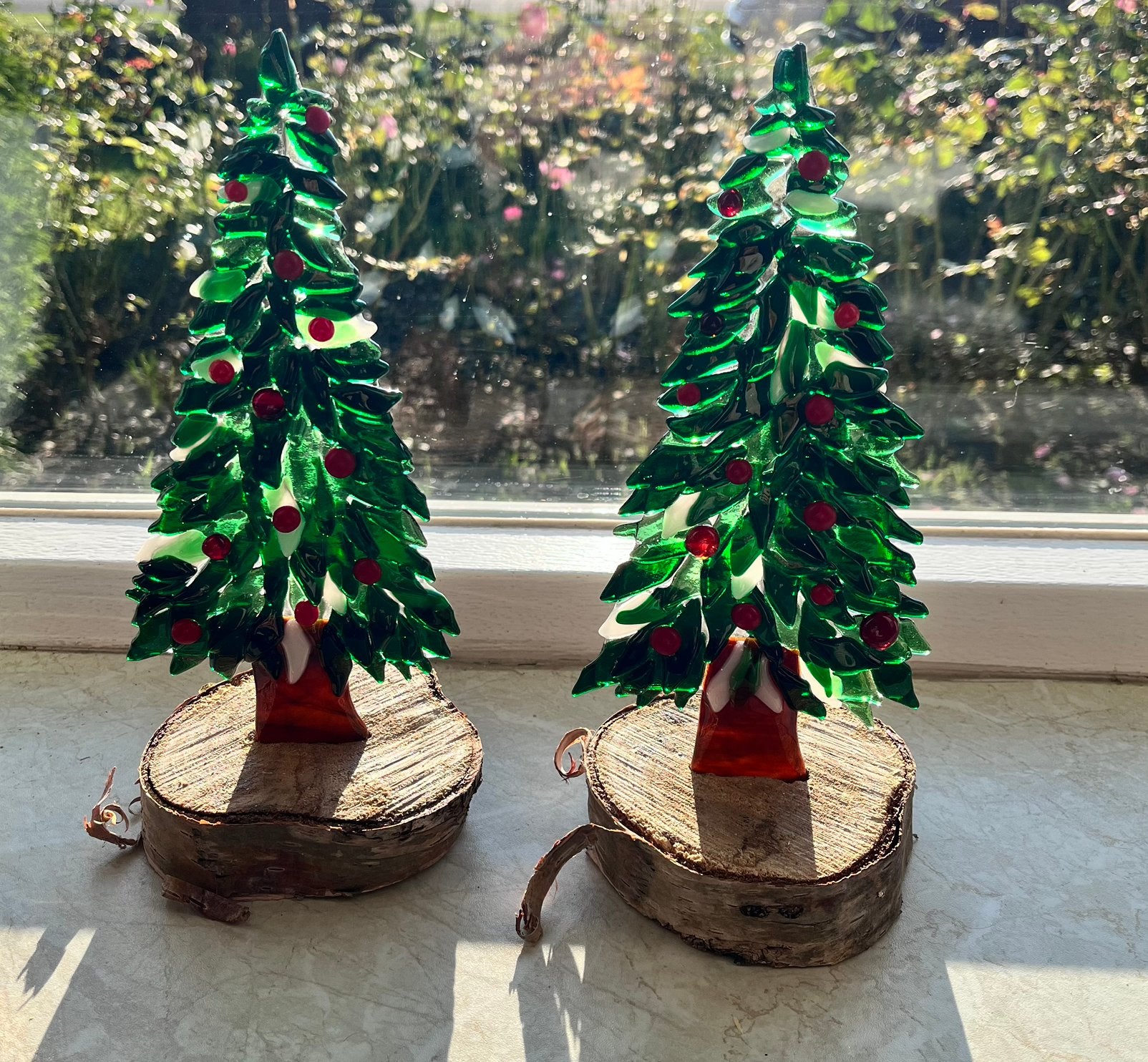 Kerstboom groen hout glas glasfusing, Ophalen of Verzenden, Nieuw
