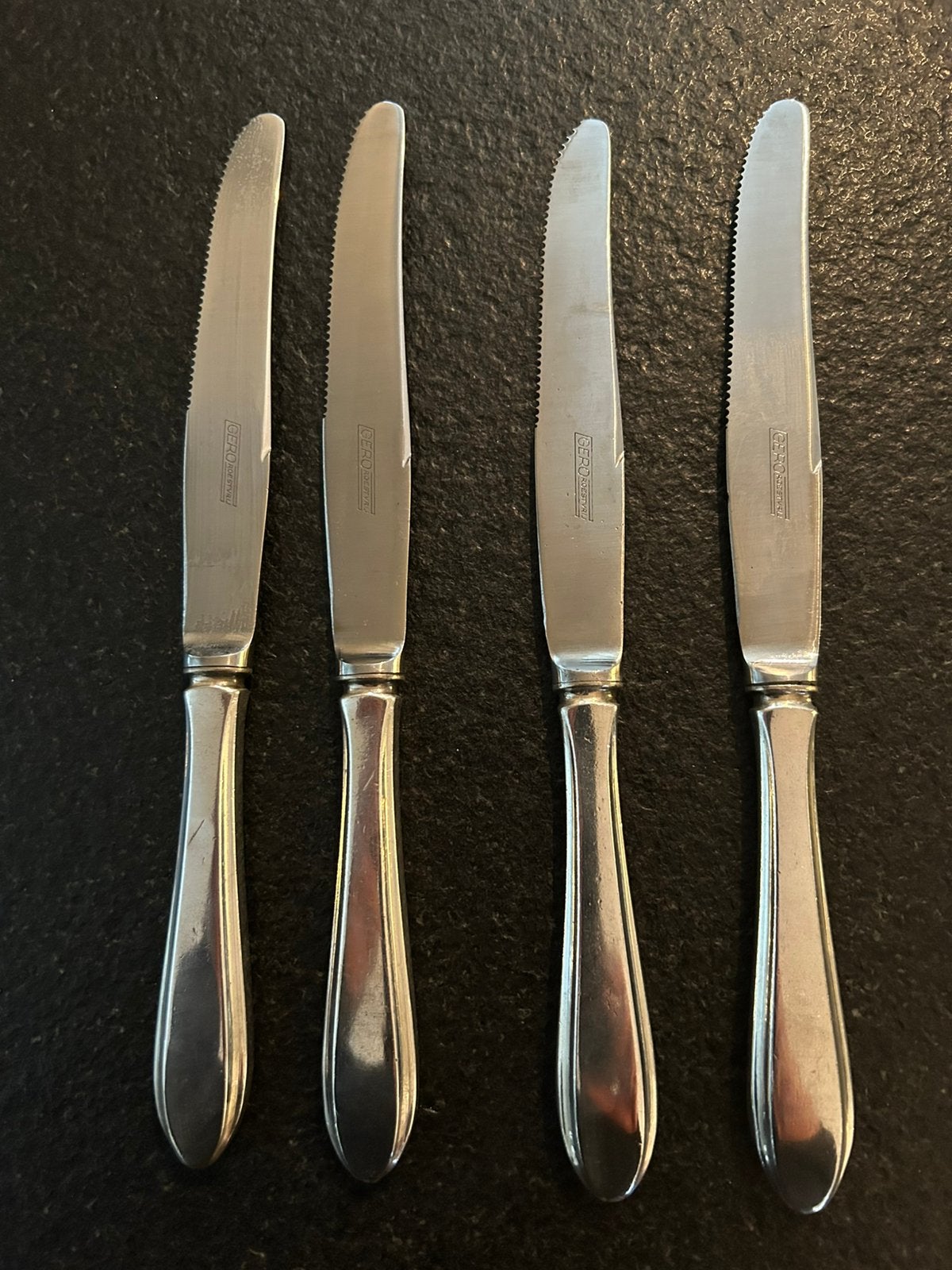 Bestek Gero verzilverd 90 puntfilet 4 messen, Antiek en Kunst, Ophalen of Verzenden