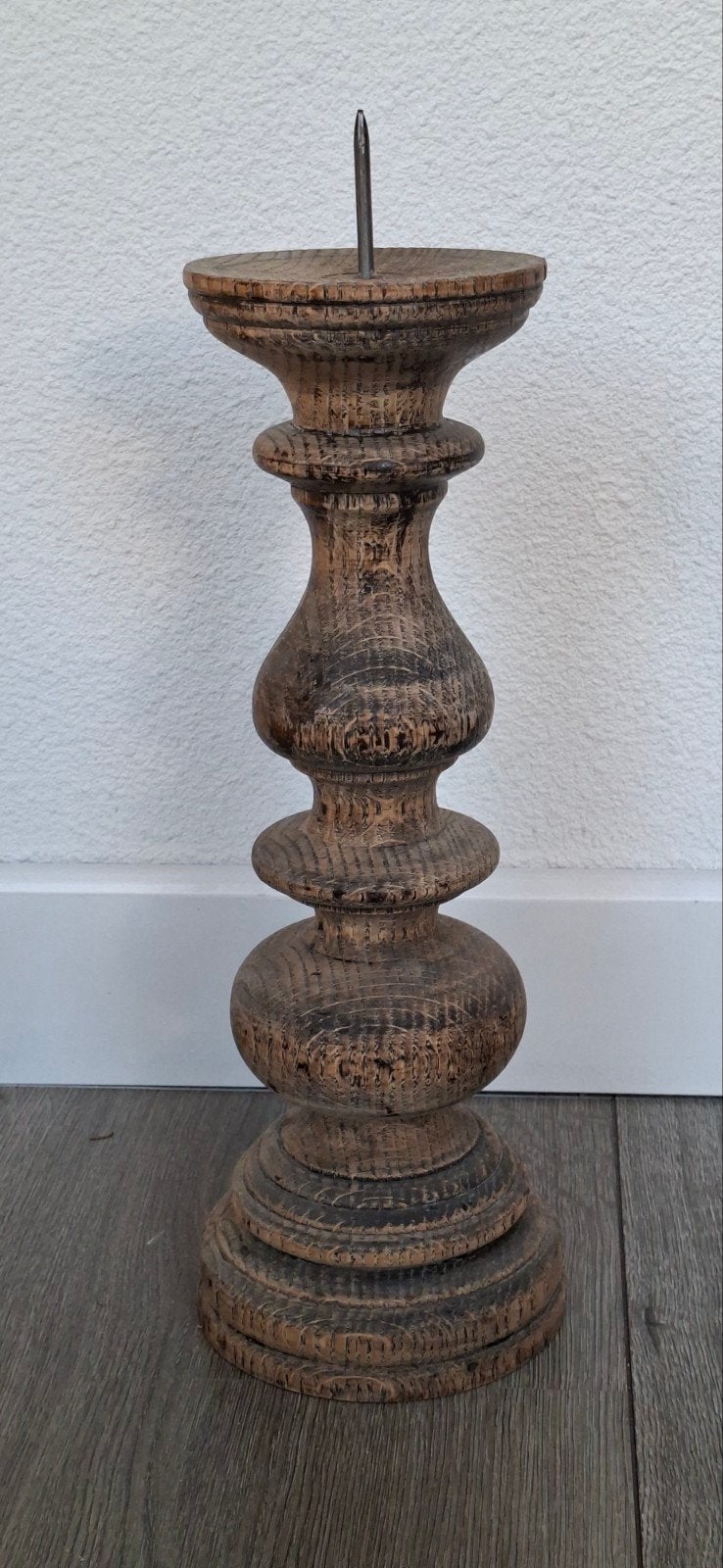 Oude houten kandelaar, Ophalen of Verzenden, Overige materialen