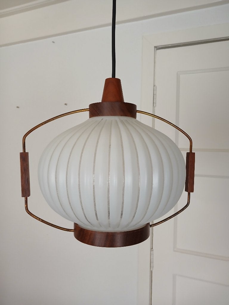 Hanglamp Mid Century Modern - Vintage jaren 60-70, Ophalen, Gebruikt, Vintage, E27 (groot)