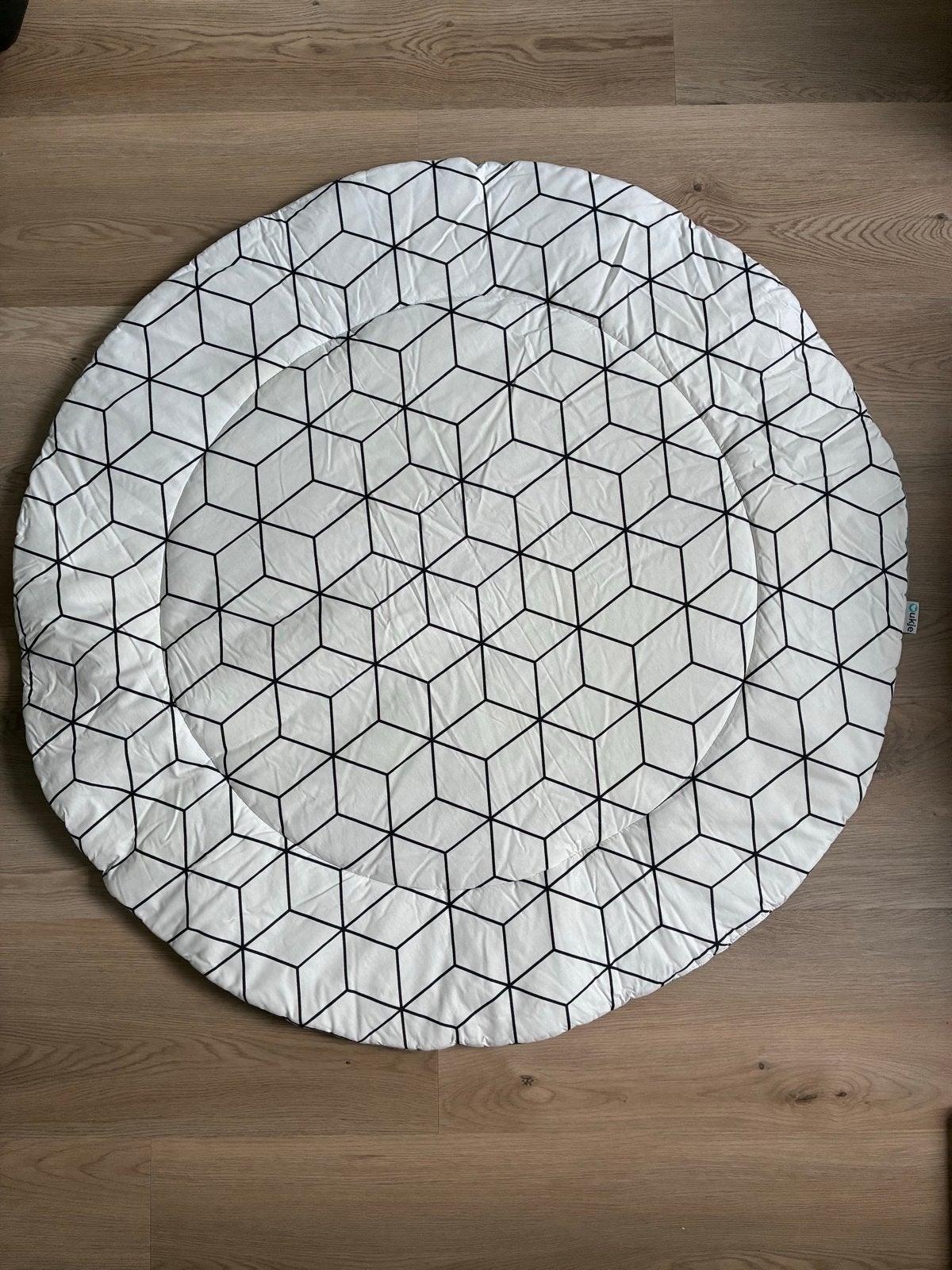 Boxkleed - Zwart/wit geometrisch en mintgroen, Ophalen of Verzenden, Zo goed als nieuw, Speelkleed
