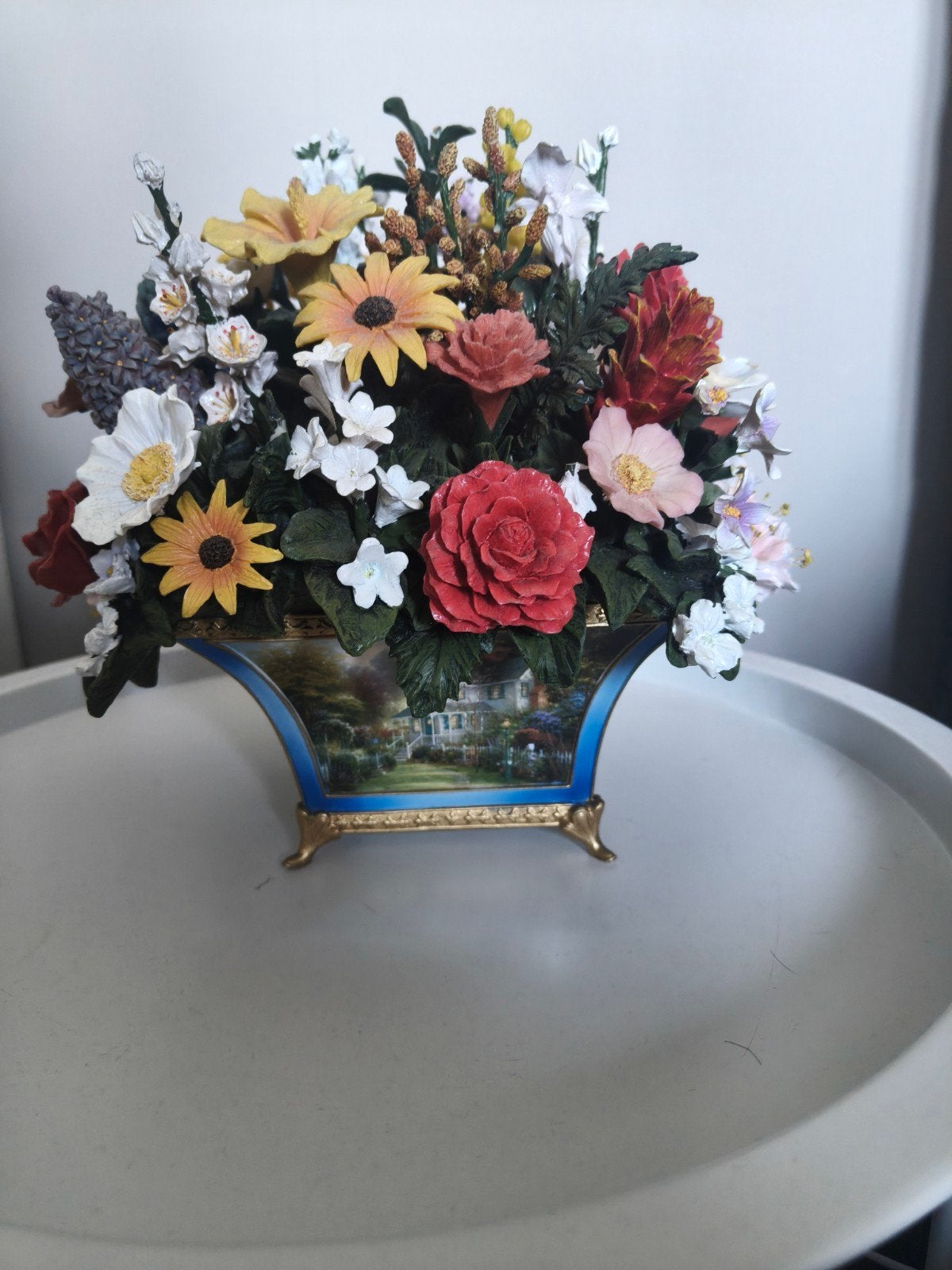 Thomas Kinkade "50 States Flower Bouquet" Beeld (2005), Huis en Inrichting, Gebruikt, Handgemaakt, Ophalen of Verzenden, Overige merken