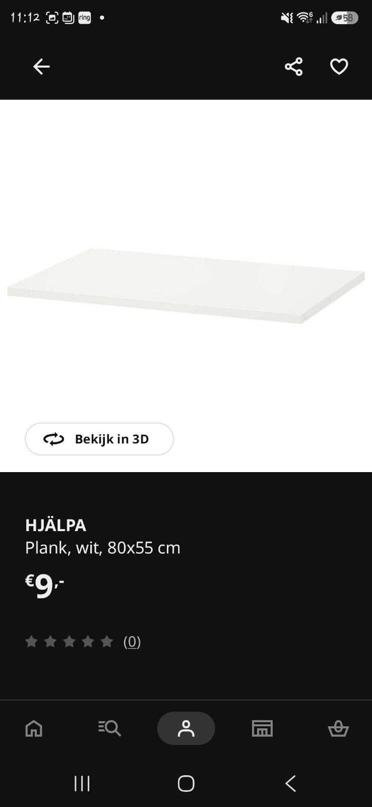 GEZOCHT: IKEA HJÄLPA plank 80x55 cm, Ophalen of Verzenden, Gebruikt