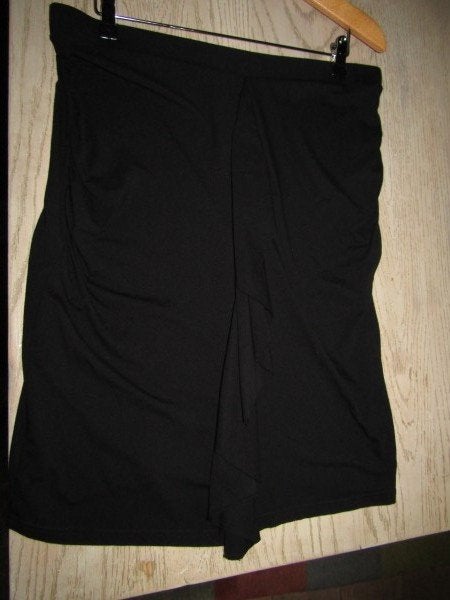 G079 JUFFROUW JANSSEN mt XL rok tricot zwart roezel, Verzenden, Zwart, Maat 46/48 (XL) of groter, Zo goed als nieuw
