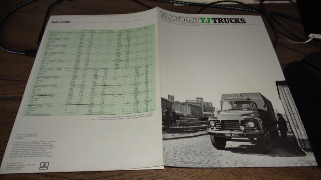 Folder BEDFORD  TJ  TRUCKS  ,  jaren 60, Ophalen of Verzenden, Nieuw, Overige merken