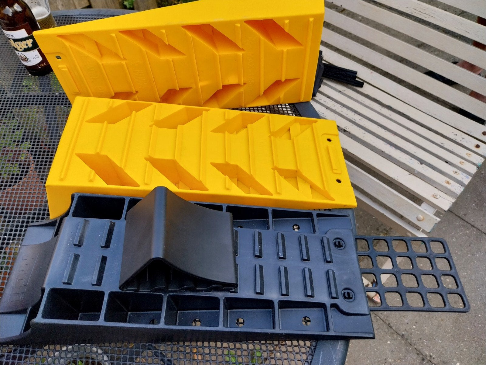 Oprijblokken voor caravan/ camper 3 stuks compleet, Ophalen, Nieuw